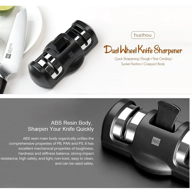 Picture of Xiaomi Huohou Knife Sharpener 2 Stages Professional Kitchen Sharpening-Black