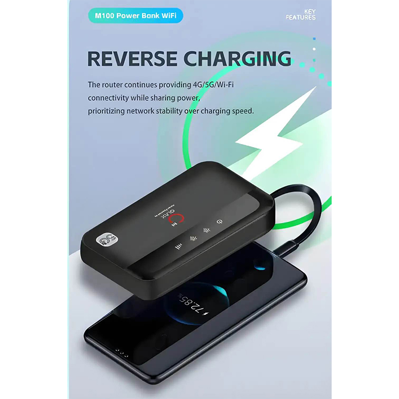 Picture of OLAX M100 WiFi-6 10000mAh 4G 5G Pocket Router-Black