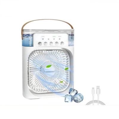 Picture of Air Cooler Fan Humidifier Fan Water Mist Fan with RGB light- Non rechargeable-Multicolor