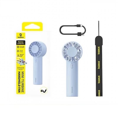 Picture of Baseus Fan GoTrip DT1 Mini Turbine Handheld Fan-Blue