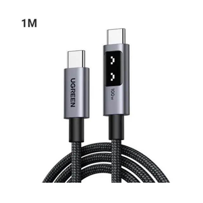 Picture of UGREEN Uno 100W USB-C to USB-C Cable with LED Display-Black