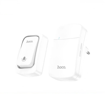 Picture of Hoco HI26 Self-Powered Wireless Doorbell EU Plug | No Battery Long Range & Multiple Chimes-White