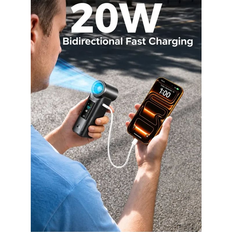Picture of Aecooly Cold Air Ultra Portable Misting Fan PM01S with 7000mAh Battery & Color Touchscreen-Black