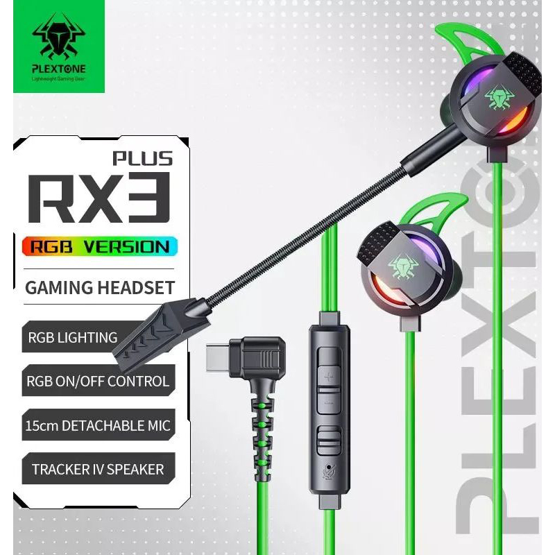 Picture of Plextone RX3 PLUS Type-C Wired Gaming Earphone-Black