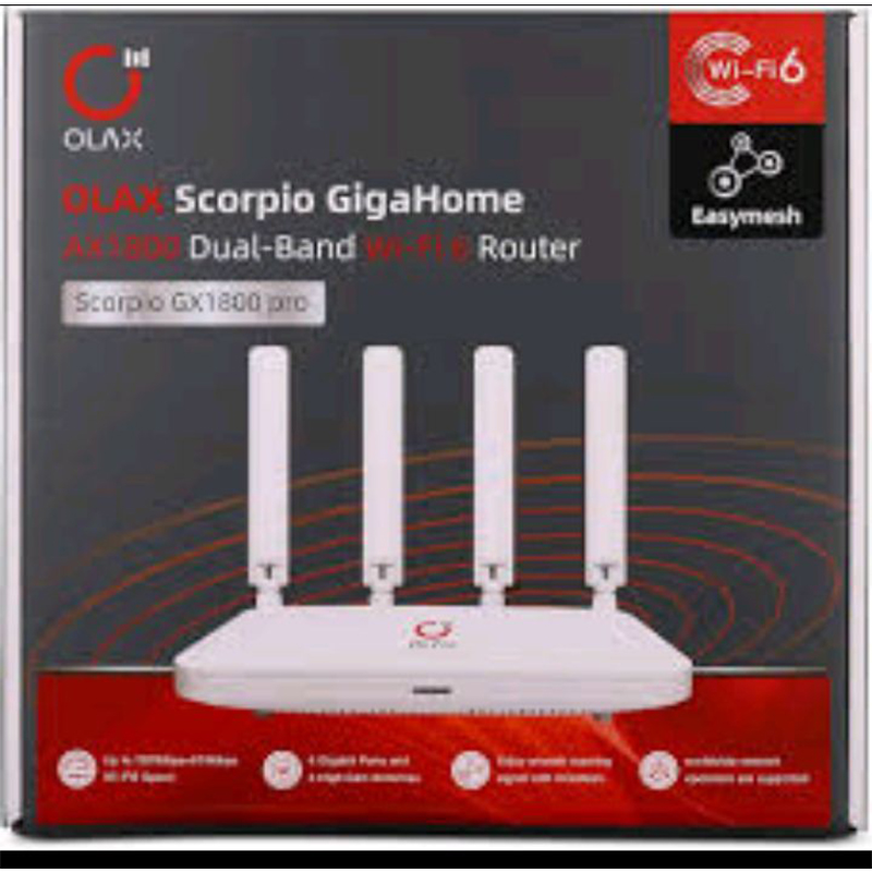 Picture of OLAX GE1800 Pro AX1800 Dual Band Wi-Fi 6 Router-White