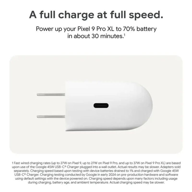 Picture of Google 45W Fast-Charging USB-C Wall Charger-White
