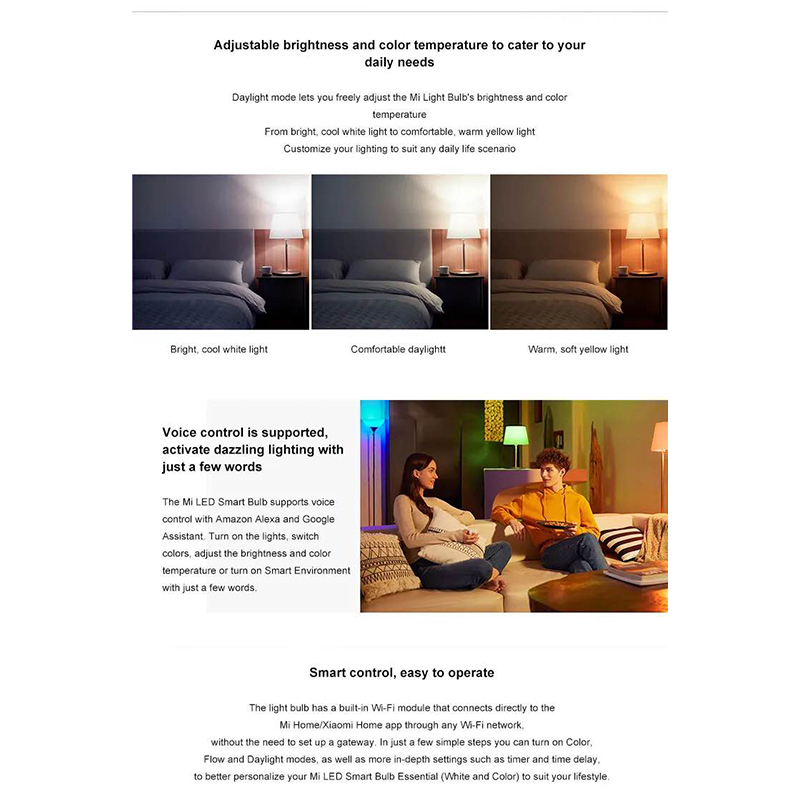 Picture of Xiaomi Mi Smart LED Bulb Essential (White and Color)-White