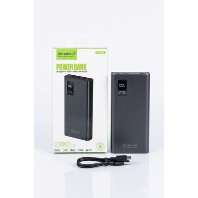 Picture of Surpass P100 20000mAh PD 22.5W Fast Charging Power Bank-Black