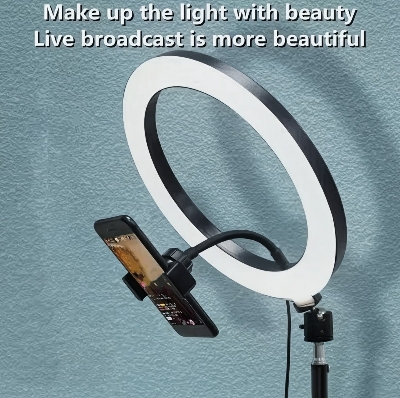 Picture of 10-Inch LED Ring Light with Tripod Stand for Smartphone, Photography, and Video Recording-Black