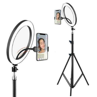 Picture of 10-Inch LED Ring Light with Tripod Stand for Smartphone, Photography, and Video Recording-Black