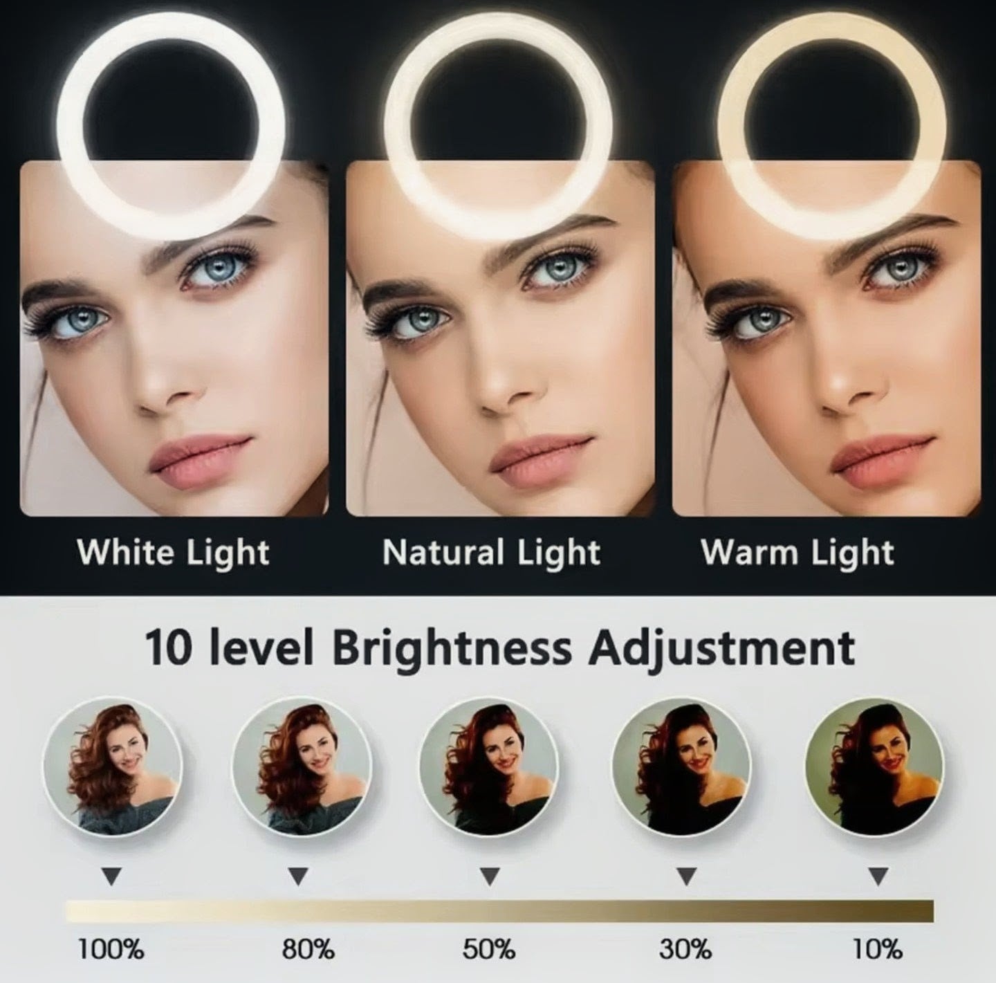 Picture of 10-Inch LED Ring Light with Tripod Stand for Smartphone, Photography, and Video Recording-Black
