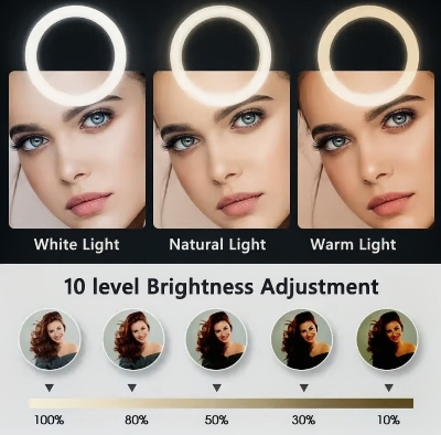 Picture of 10-Inch LED Ring Light with Tripod Stand for Smartphone, Photography, and Video Recording-Black