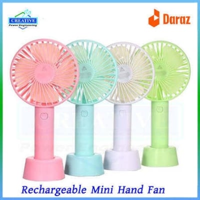 Picture of Rechargeable mini hand fan for girls make up ang baby suitable for loadsheding-Multicolor
