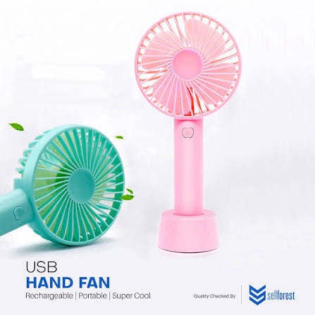 Picture of Rechargeable mini hand fan for girls make up ang baby suitable for loadsheding-Multicolor