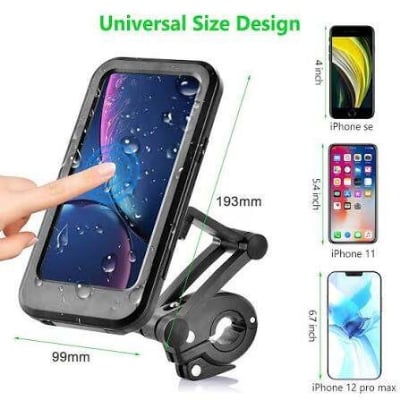 Picture of Rain-Proof Phone Holder Bicycle Handle Waterproof Mobile Phone Holder Portable For Motorcycle Bike Holders Phone Bracket-Black