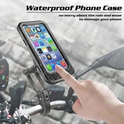 Picture of Rain-Proof Phone Holder Bicycle Handle Waterproof Mobile Phone Holder Portable For Motorcycle Bike Holders Phone Bracket-Black