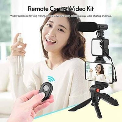 Picture of Ay-49 Smartphone Vlogging Kit Wireless Control Photography Fill Light With Tripod Stand Microphone For Tiktok Youtube Conference - Ring Light-Multicolor
