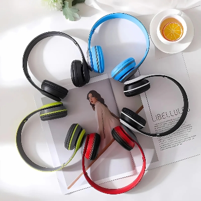 Picture of P47 Wireless Headphones Over Ear Headset Foldable Bass Mic HIFI Stereo Music Earphone Support Head Mounted-Multicolor