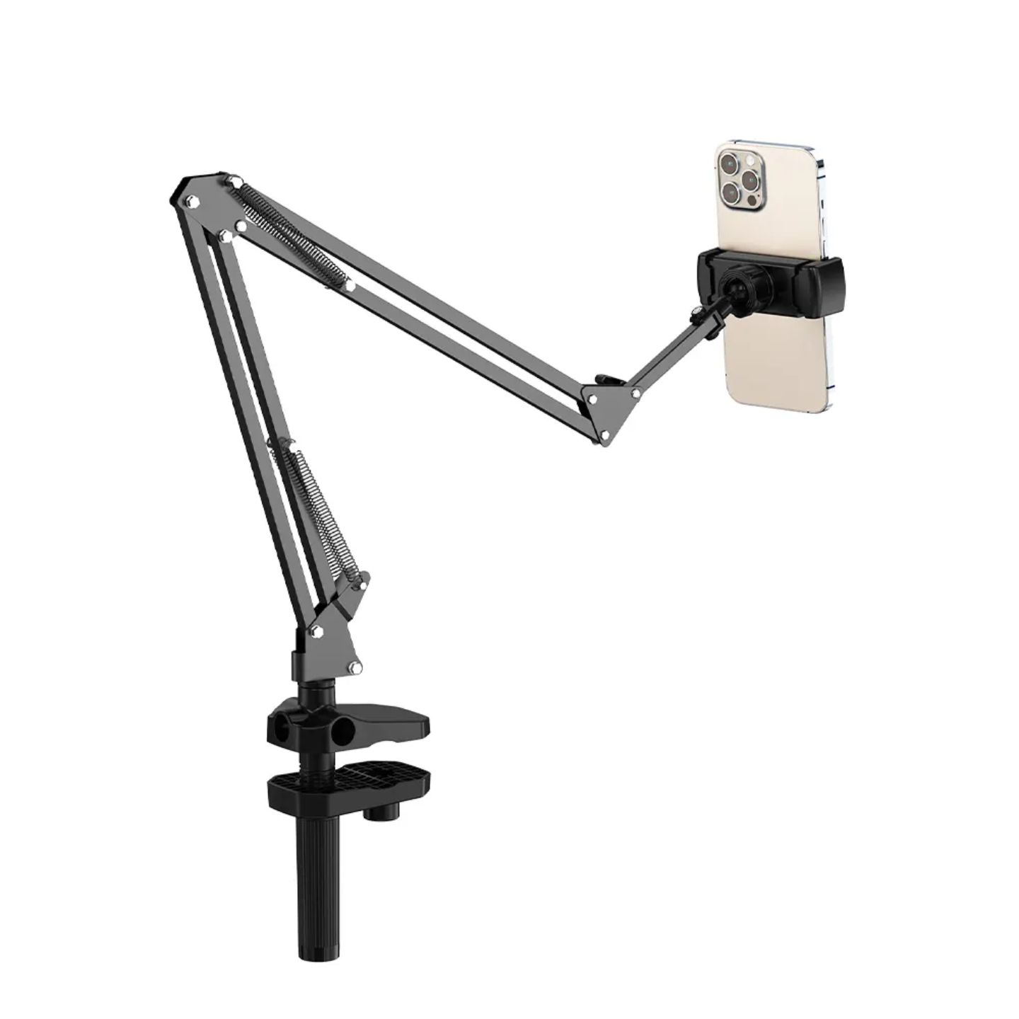 Picture of Mobile Stand Lazy Long Arm Portable Adjustable Desk Mount for Mobile Phone-Black
