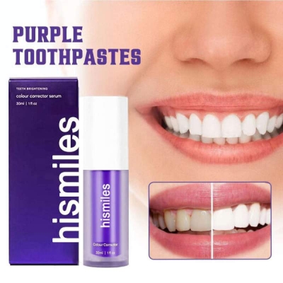 Picture of Hismile V34 Purple Color Corrector Teeth Toothpaste Effective Whitening Teeth Mousse Oral Cleaning Whitening Toothpaste Product