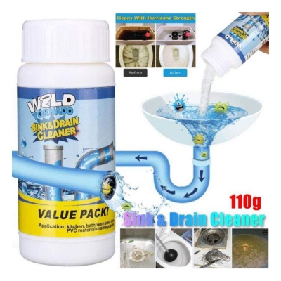 Picture of Pipe Drain Cleaner Kitchen Sink Toilet Drain Cleaner Block Unblock Powder Pipeline Clean Unblocker