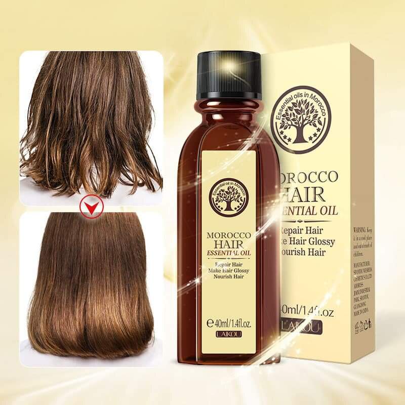 Picture of LAIKOU Hair Care Moroccan Pure Argan Oil Hair Essential Oil for Dry Hair Types Multi-functional Hair Care Products for Woman-40ml