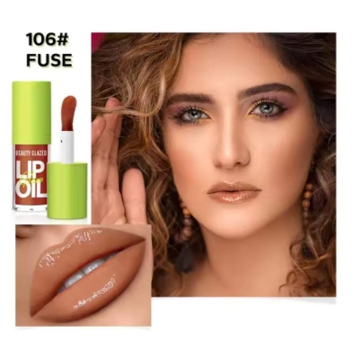 Picture of Beauty Glazed Big Brush Head Lip Oil Ultra-Hydrating & Nourishing Smooth Glossy Finish Lip Glow Oil Shiny and Vegan Tinted Lip Gloss Non-Sticky Formula-106#FUSE