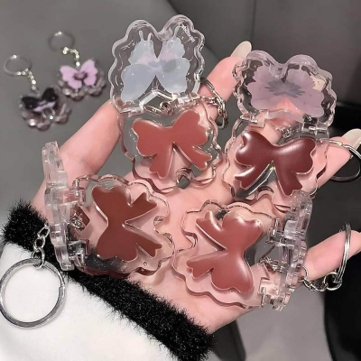 Picture of Butterflies-shape Water Gloss Lipstick Watermelon Jelly Solid Lip Gloss Peach Tea Moisturizing Lip Tint Lasting Lip Makeup