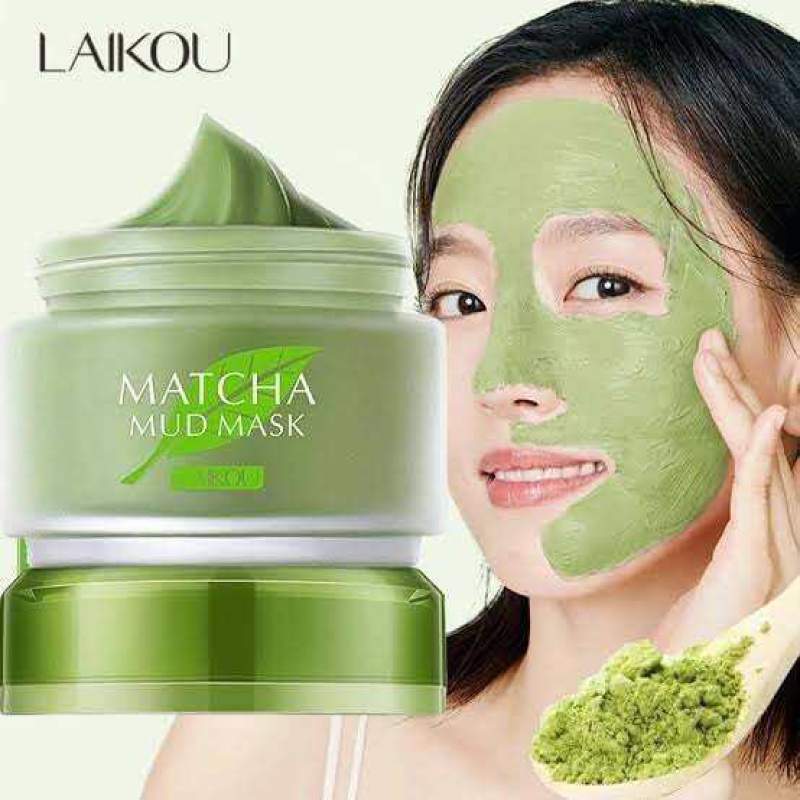 Picture of Laikou Green Tea Matcha Mud Facial Mask Clay Deep Cleaning Oil-Control Moisturizing Blackhead Remover Cleanser Mud Deeply-85gm