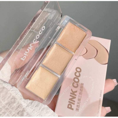 Picture of Pink coco Concealer Contour Palette 3 In 1 Color Correcting Highlight Concealer Contour Makeup Palette Color Corrector