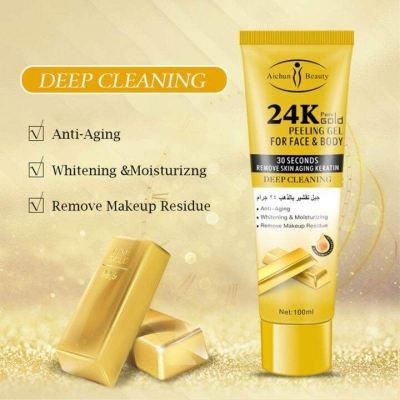 Picture of Aichun beauty 24k pure gold peeling gel for face & body 100 ML-Multicolor