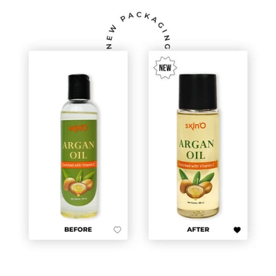 Picture of skinO Argan Oil Enriched with Vitamin E - 100ml to all hair type