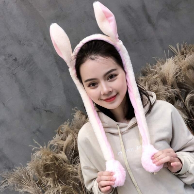Picture of Cute Glow Rabbit Ear Hat Headband Sweet Can Moving Bunny Ears Plush Hair Hoop Party Photo Props Headwear Gift YUEYING-Multicolor(Int:L)