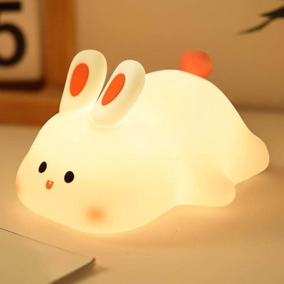 Picture of Rabbit LED Night Light Living Room Cute rabbit Plastic Lamp Bedside Decor Creative Kids Night Light Birthday Gift Cake Decor-Multicolor