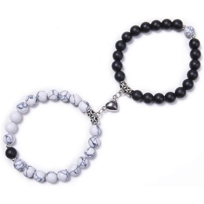 Picture of Magnetic Heart Bracelets for Couples (2 Piece) |-22 CM