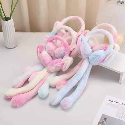 Picture of Color Plush Ear Muffs Moving Rabbit Ears Warm Popular Online Style Home Ear Muffs for Men Women Children Keep Warm Ear Muffs-Multicolor