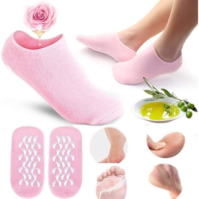 Picture of Foot Spa Gel Sock Silicone Socks for Women Moisturizing Callus Remover Dry Feet Spa Gel Sock-Multicolor