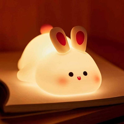 Picture of Rabbit LED Night Light Living Room Cute rabbit Plastic Lamp Bedside Decor Creative Kids Night Light Birthday Gift Cake Decor-Multicolor