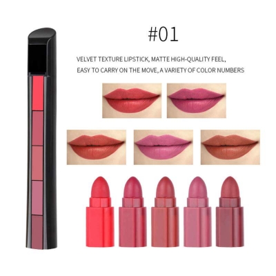 Picture of 5 In 1 Lipstick Set Non Stick Long Lasting Waterproof Velvet Matte Finish