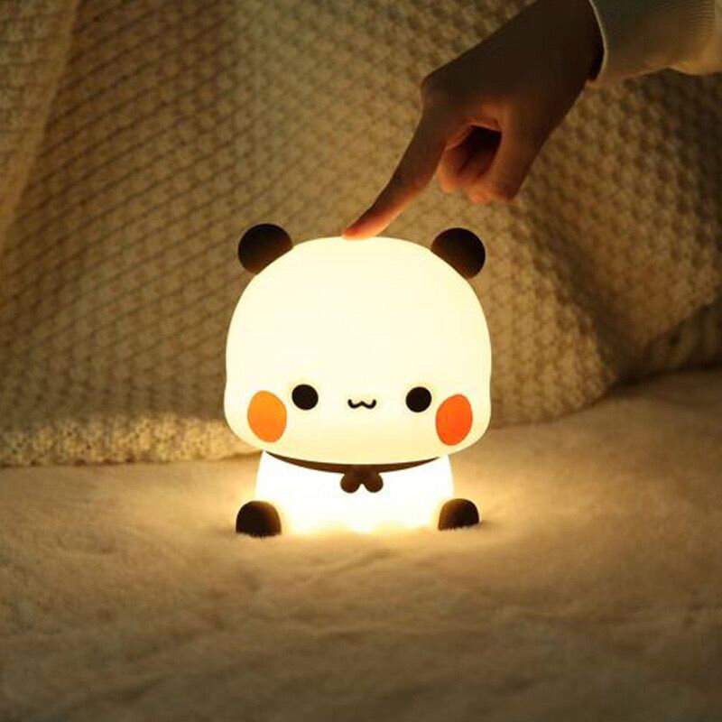 Picture of Panda Pat Led Night Light Bubu And Dudu Cute Animal Cartoon Lamp for Kids Bedside Bedroom Living Room Decorative Kawaii Bear Gi Hello kitty LED light-Multicolor