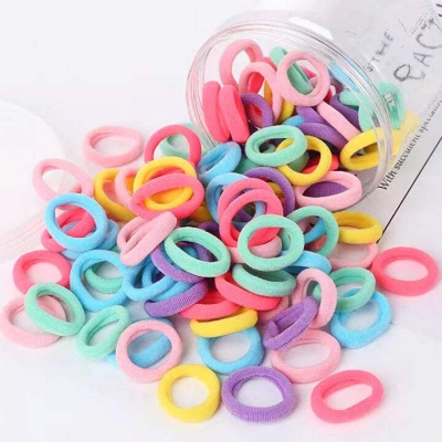 Picture of Hair Bands for Kids Girl's Mini Elastic Soft Rubber Hair Bands-100 Piece-Multicolor(3-4yrs)