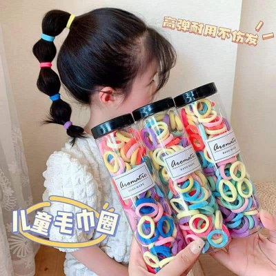 Picture of Hair Bands for Kids Girl's Mini Elastic Soft Rubber Hair Bands-100 Piece-Multicolor(3-4yrs)