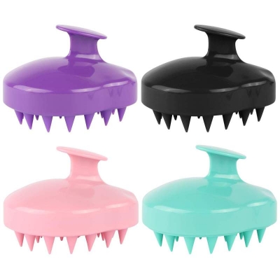 Picture of Hair Wash Brush Hair Scalp Massage Brush Silicone Head Anti Dandruff Shampoo Haircare Massager Comb (Multiple Colors)