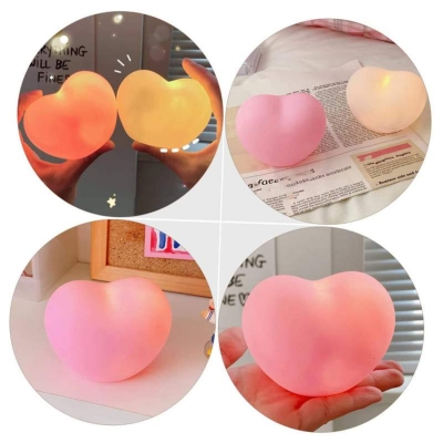 Picture of 1pcs Heart Shaped Night Light, Cute Lamp, Portable Love Heart Lights, Gift for Valentine's Day Anniversary Wedding-Multicolor