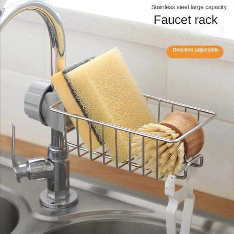 Picture of Stainless Steel Faucet Rack Kitchen Sing Organizer Holder-1Pcs-Silver