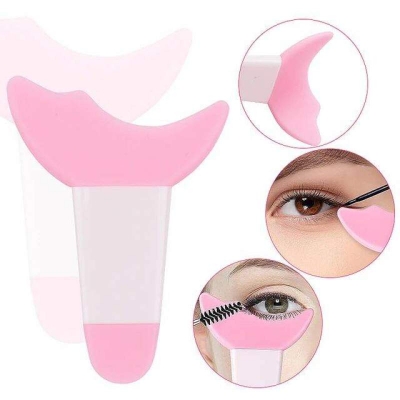 Picture of 1 Pisce Resusable Eye Makeup Aid Silicone Eyeliner Eyebrow Stencils Face Cream Mask Applicator-Multicolor