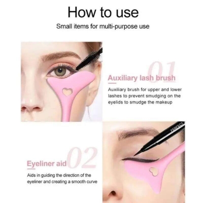 Picture of 1 Pisce Resusable Eye Makeup Aid Silicone Eyeliner Eyebrow Stencils Face Cream Mask Applicator-Multicolor