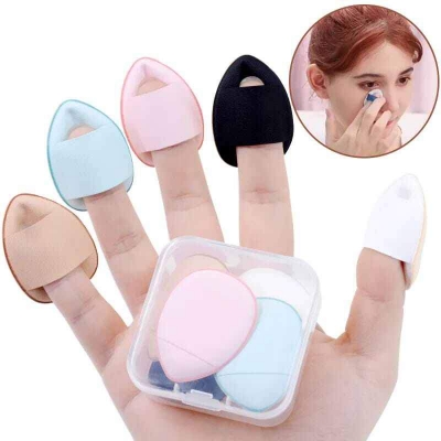 Picture of Finger Puff Sponge Makeup Mini Partial Concealer & Foundation Sponge(5 piece )-Multicolor