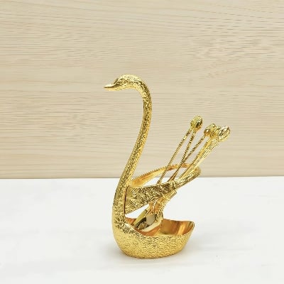 Spoon Set With Swan Stand
