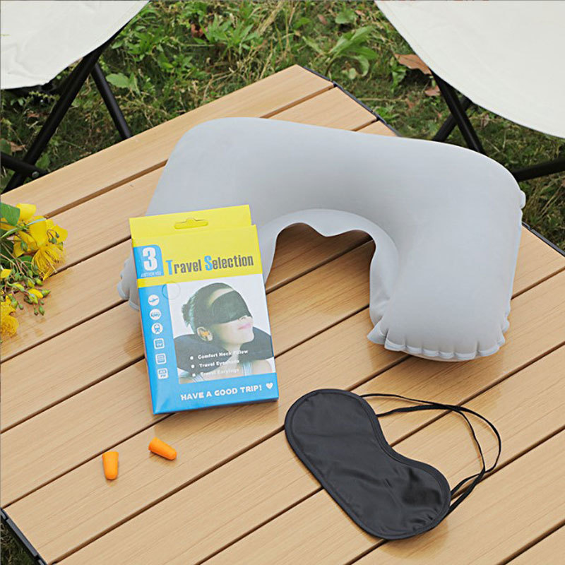 3in1 Travel Selection Travel Set - Comfortable Neck Pillow, Eye Shade Mask, Ear Plugs